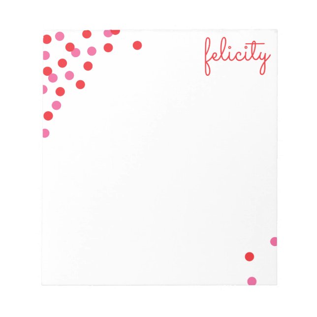 Confetti Name Personalised Notepad (Front)