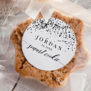 Confetti One Smart Cookie Graduation Party Favour Classic Round Sticker