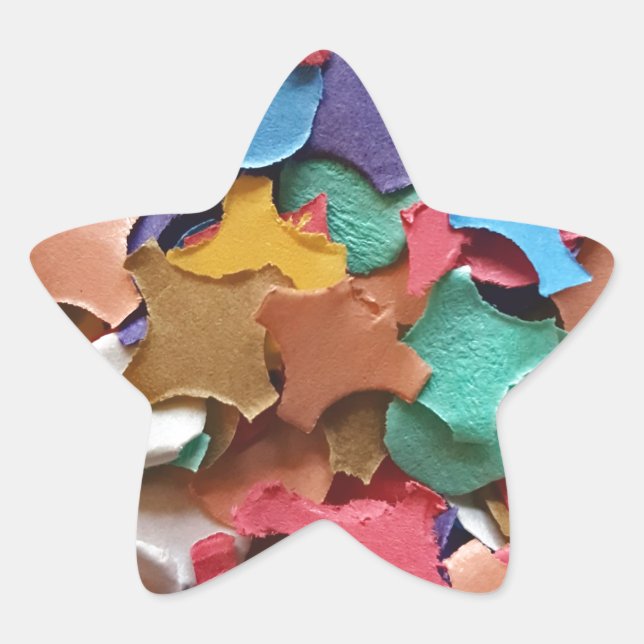 Confetti Party Carnival Colourful Paper Funny Star Sticker (Front)