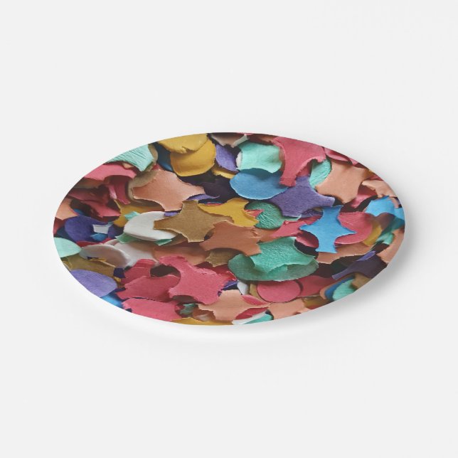 Confetti Party Carnival Colourful Paper Pieces Paper Plate (Angled)