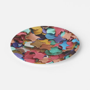 Confetti Party Carnival Colourful Paper Pieces Plate