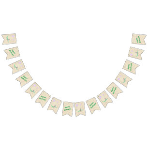 Confetti Party crocodile green beige Bunting