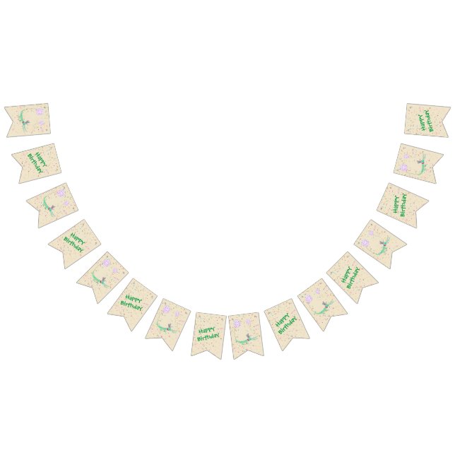 Confetti Party crocodile green beige Bunting (All)