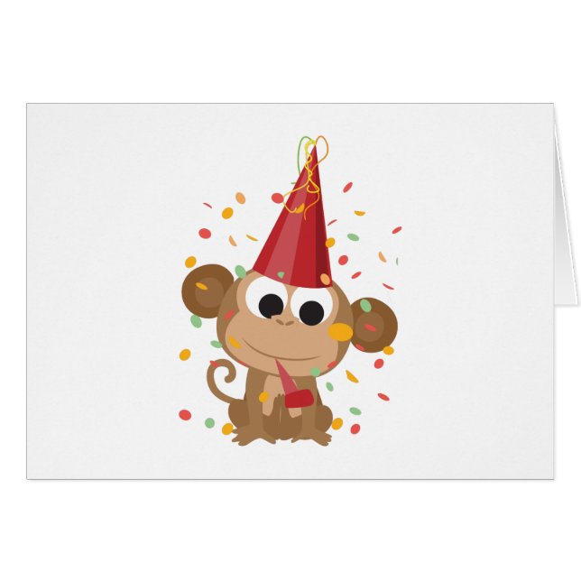 Confetti Party Monkey (Front Horizontal)