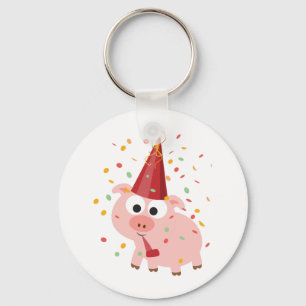 Confetti Party Pig Key Ring