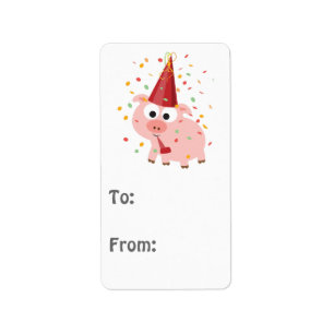 Confetti Party Pig Label