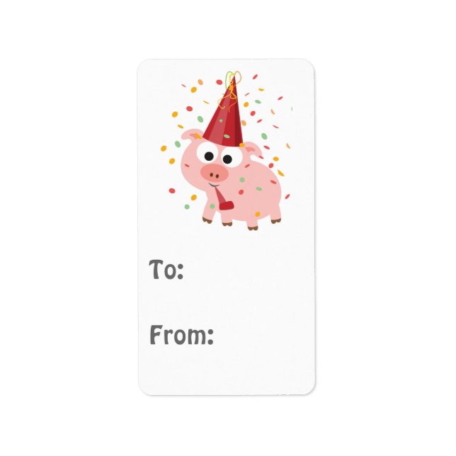 Confetti Party Pig Label (Front)