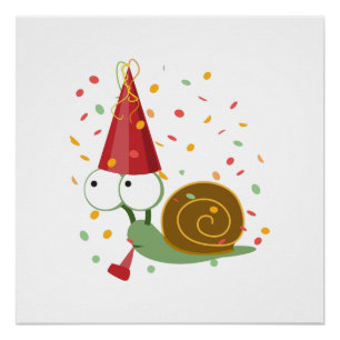 Confetti Party Snail Poster