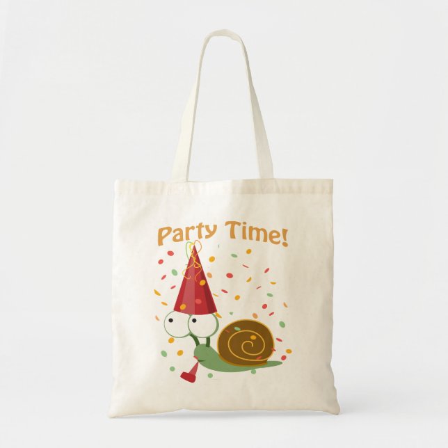 Confetti Party Time! Snail Tote Bag (Front)
