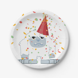 Confetti Party Yeti Paper Plate