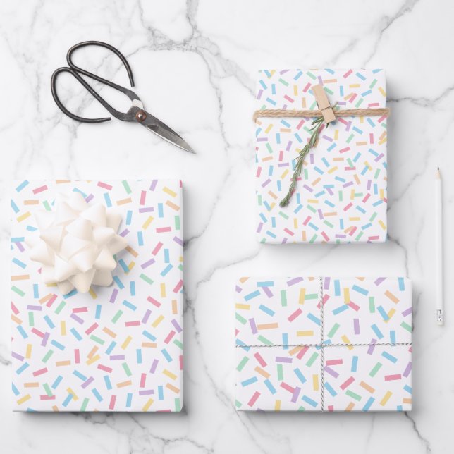  Confetti Pastels (Sprinkles) Wrapping Paper Sheet (Front)