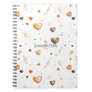 Confetti Peach Chocolate Hearts Notebook