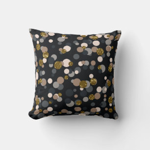 Confetti Peach, Maple, Grey and Gold Glitter Cushion