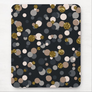 Confetti Peach, Maple, Grey and Gold Glitter Mouse Pad