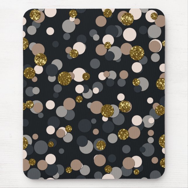 Confetti Peach, Maple, Grey and Gold Glitter Mouse Pad (Front)