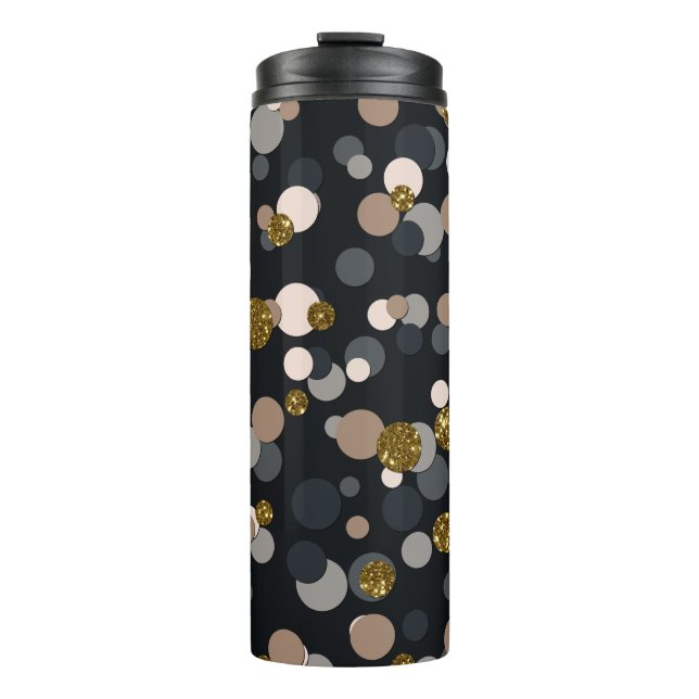 Confetti Peach, Maple, Grey and Gold Glitter Thermal Tumbler (Front)