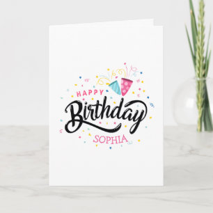 Confetti Personalised Happy Birthday Card