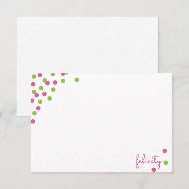 Confetti Personalised Note Cards (Front/Back)