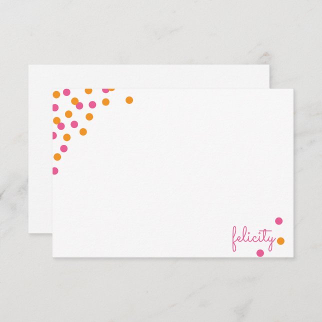 Confetti Personalised Note Cards (Front/Back)