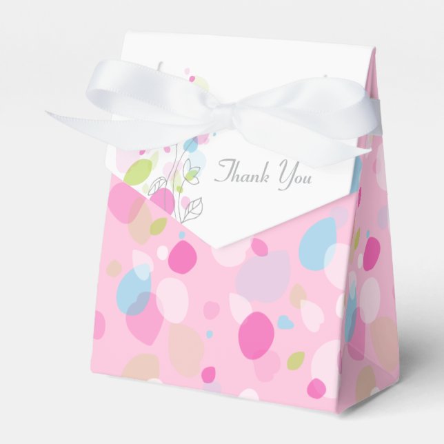 Confetti petal flowers thank you wedding favour bo box (Front Side)