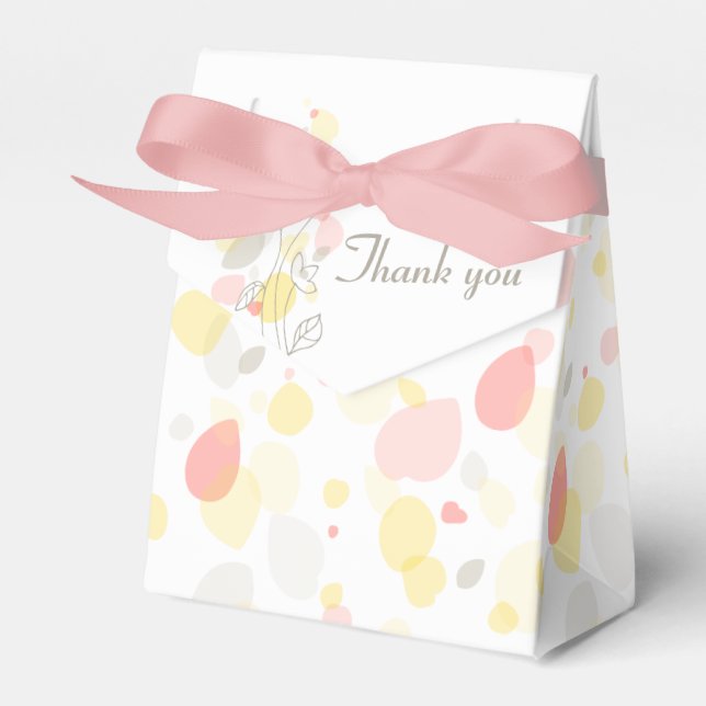 Confetti petal flowers thank you wedding favour bo box (Front Side)