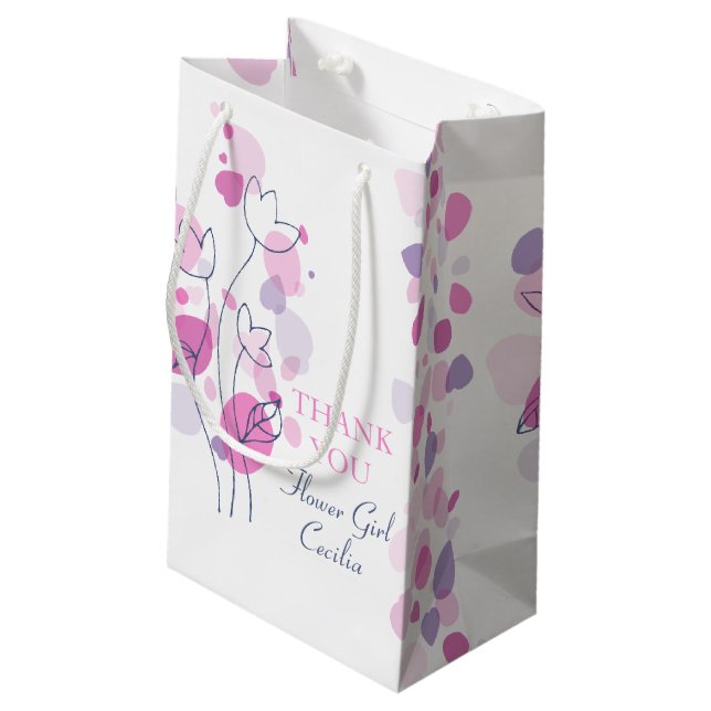 Confetti petals wedding flower girl favour gift ba small gift bag (Back Angled)