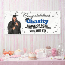 Confetti Photo Graduation Banner