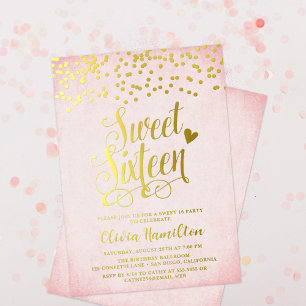 Confetti Pink & Gold Sweet 16 Party