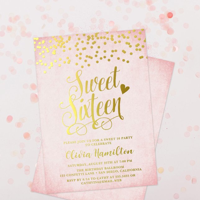 Confetti Pink & Gold Sweet 16 Party (Creator Uploaded)