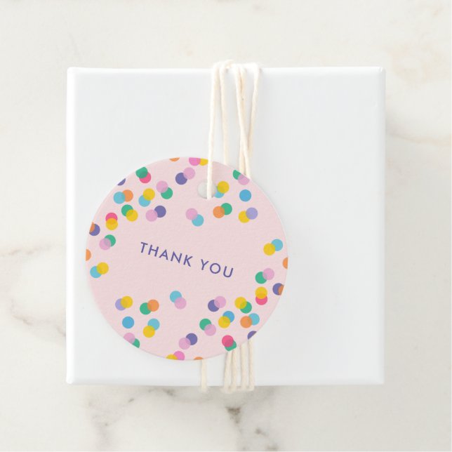 Confetti Pink Thank You Favour Tags (In Situ)