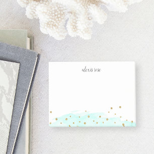 Confetti Pop   Mint   Chic Personalized Post-it Notes