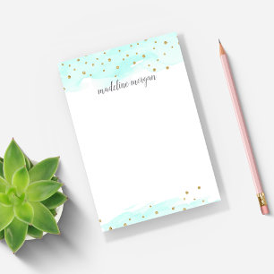 Confetti Pop   Mint   Personalized Post-it Notes