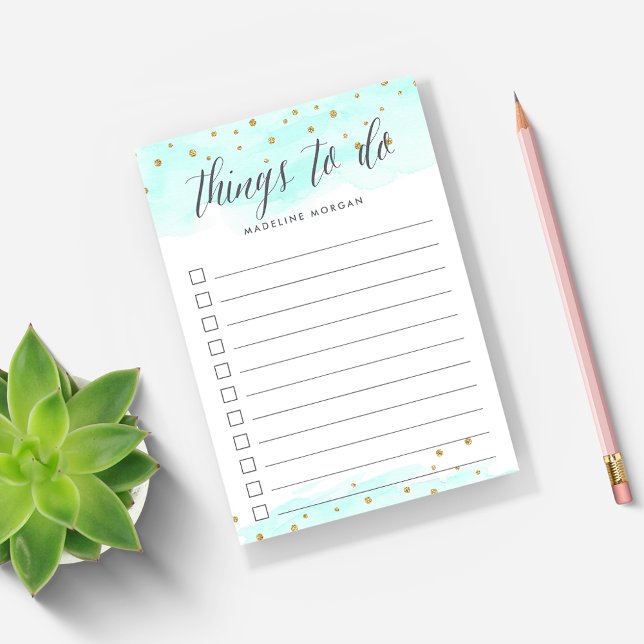 Confetti Pop | Mint | Personalized To Do List Post-it Notes (Creator Uploaded)