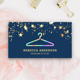 Confetti Rainbow Clothes Hanger Fashion Stylist Business Card