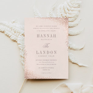 Confetti shine faux foil wedding invitation