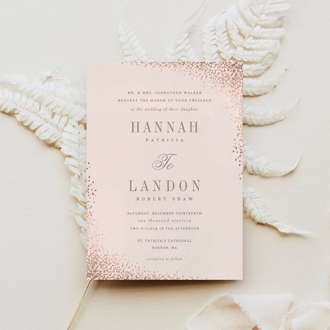 Confetti shine faux foil wedding invitation (Creator Uploaded)