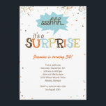 Confetti Shower Surprise Party Invitation<br><div class="desc">This Confetti Shower invitation will get your guests in the mood for a surprise celebration.</div>