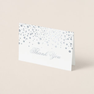 Confetti Silver Foil Dots Thank You Foil Card