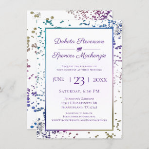 Confetti Sparkle   Watercolor Diamond Dust Wedding Invitation