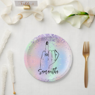 Confetti Sparkly Bachelorette Party Bridal Party Paper Plate