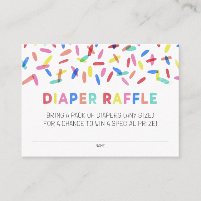 Confetti Sprinkle Diaper Raffle Enclosure Card (Front)