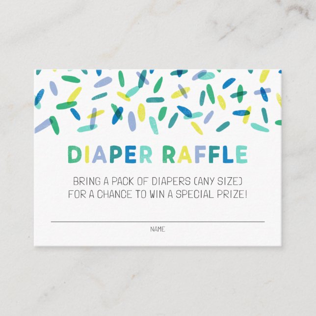 Confetti Sprinkle Diaper Raffle Enclosure Card (Front)