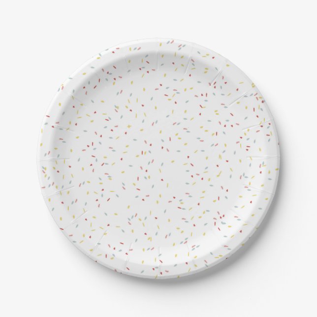 Confetti Sprinkle Disposable Paper Plate (Front)