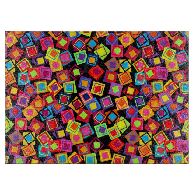 Confetti Squares Cutting Board (Front)