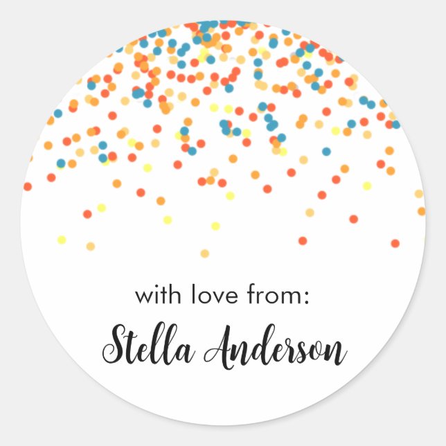 Confetti Stickers - Boy Girl Thank You Generic  (Front)