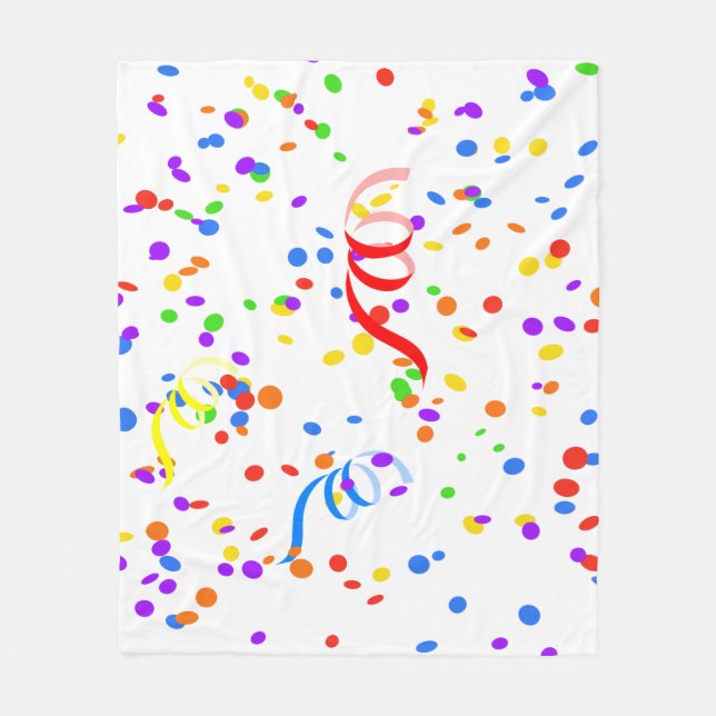 Confetti streamer party carnival fleece blanket (Front)