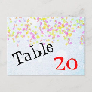 Confetti Table Number Postcard