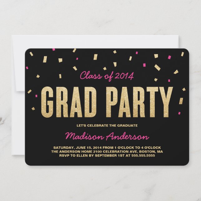 Confetti Toss | Graduation Party Invitation (Front)