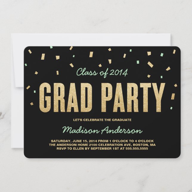 Confetti Toss | Graduation Party Invitation (Front)