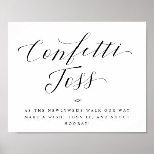 Confetti Toss Send Off Calligraphy Wedding Sign